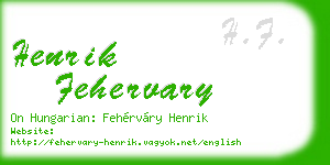 henrik fehervary business card