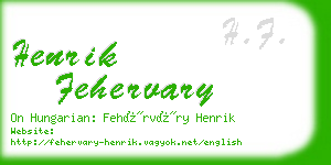 henrik fehervary business card